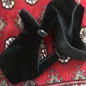 Black velvet boots